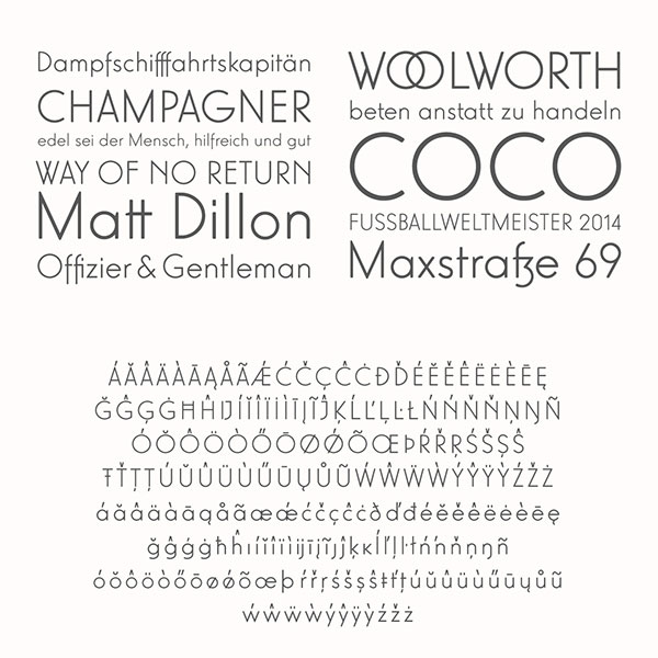 Some samples and characters of the elegant Lux Mager font - free demo version.