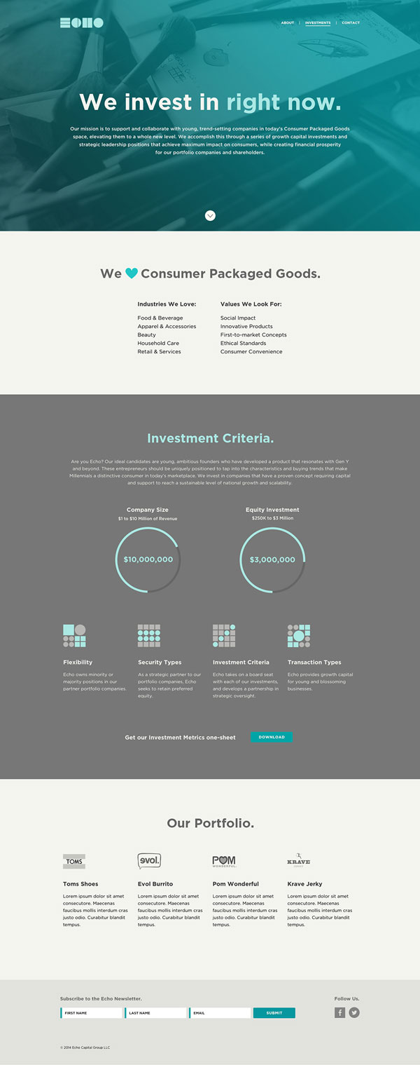Echo Capital Group - responsive website based on HTML5.