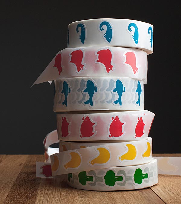 Colorful animal stickers