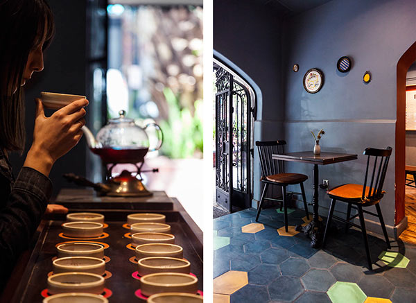 The tea house conveys a pleasant atmosphere.