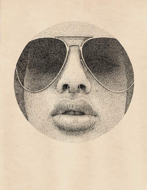 Stipple technique portrait by Jasper Smith with a micron pen.