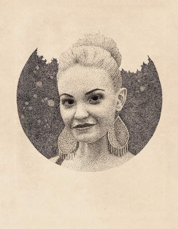 Stipple technique portraits created with the use of a micron pen.