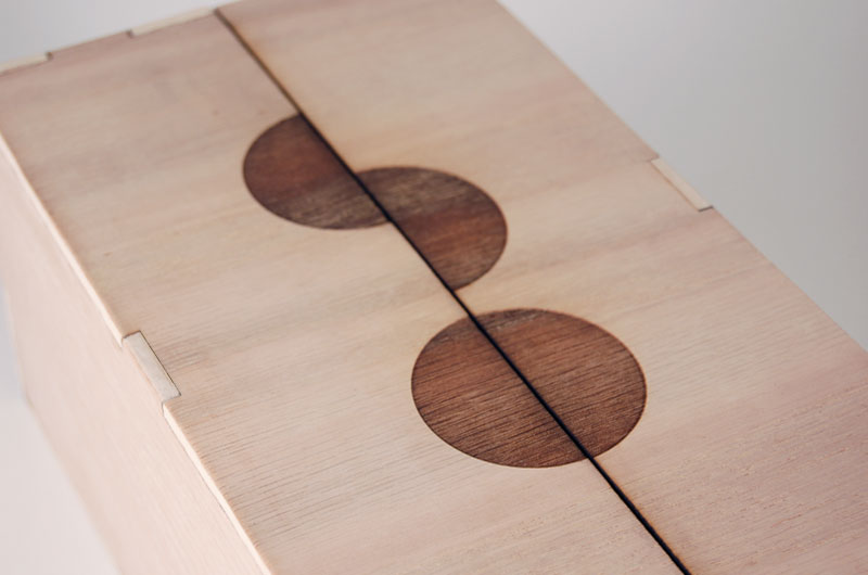 Closed wood box designed by Ryan Anthony Wolper.