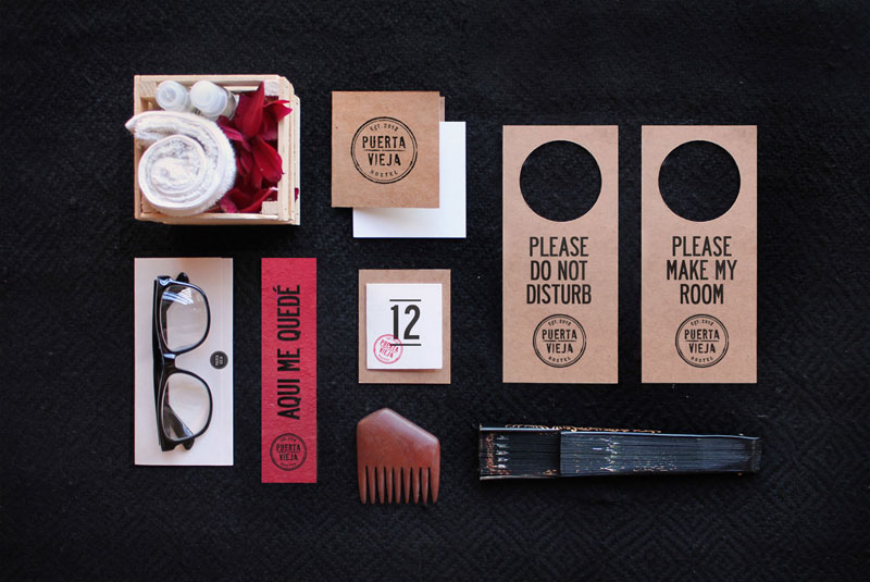 Puerta Vieja - hostel brand design by Elisa Ortiz.