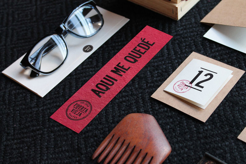 Close up of some branding materials.