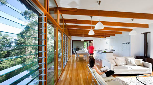 A long window front provides great views and a natural light inside the house.