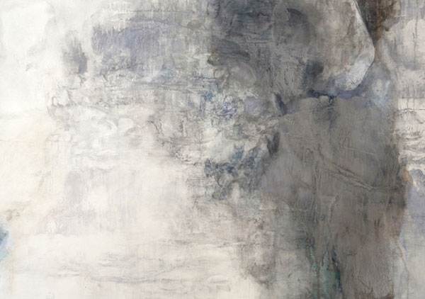 Eruption - Pure pigment, Japanese ink on Kumohada Paper - Work from 2012.