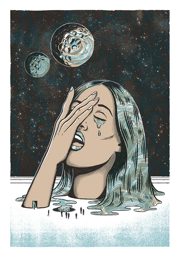 MONUMENT screenprint created by Andrew Fairclough, an Australian illustrator, designer, and art director.