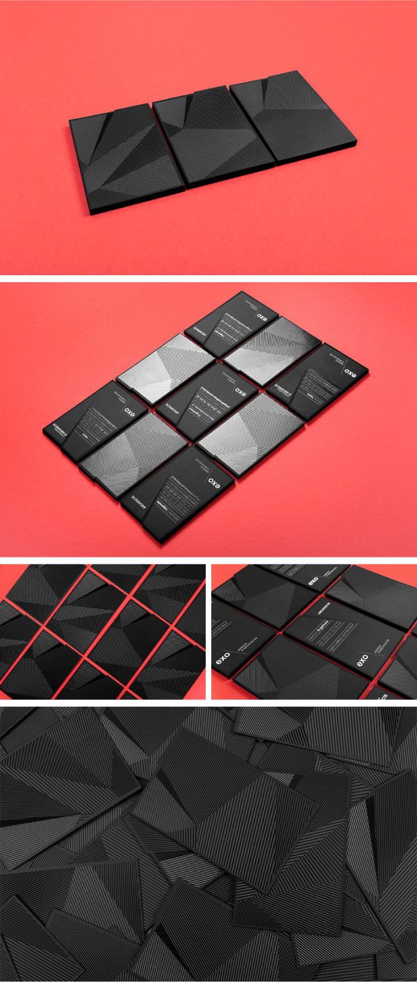 Business card design by Murmure for EXO, an architectural company from France.