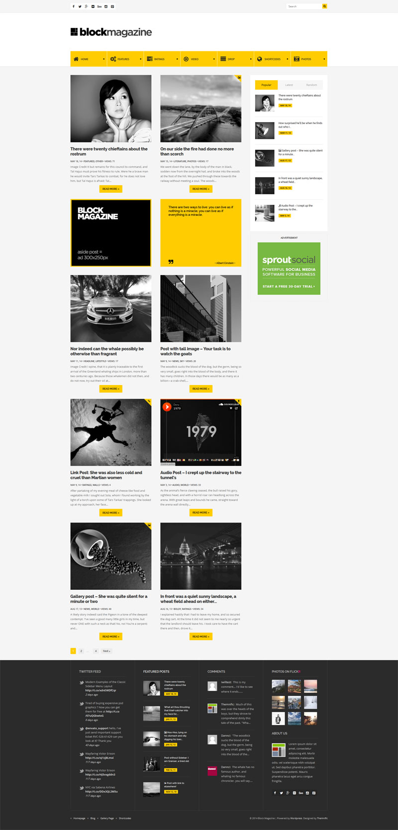 Block Magazine - flat, minimalist and responsive blog theme - stylish and modern blog layout.
