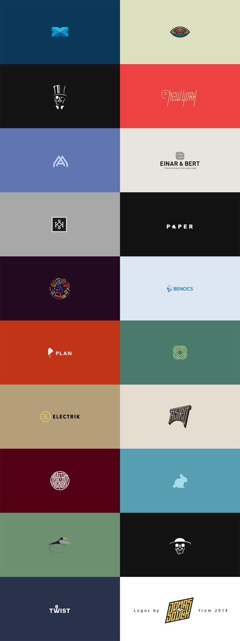 Selected logos from 2014 by Jonas Söder, a freelance graphic designer based in Berlin, Germany.