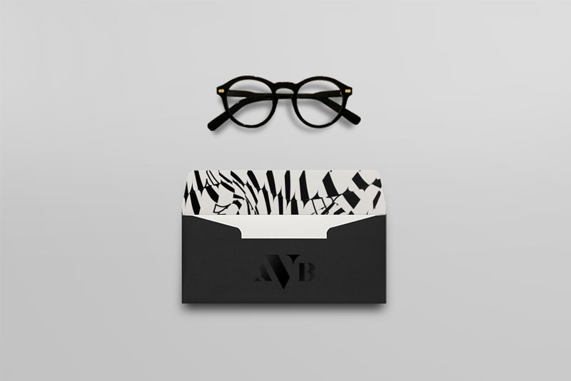 Black and white envelopes.