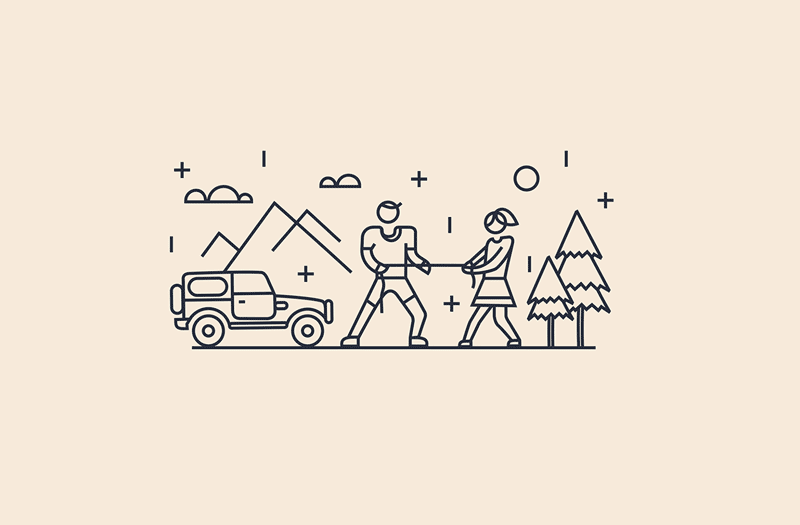 An illustration based on simple lines for the event website.