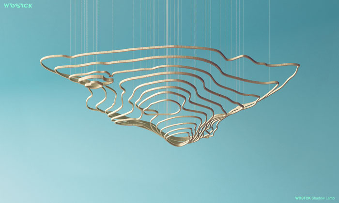 Pendant concept in the shape of patterns from topographic maps.