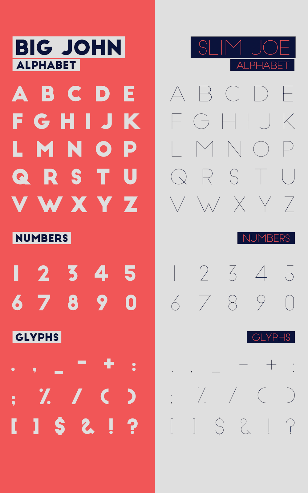 Free Fonts - Big John and Slim Joe - All characters. Free Fonts - Big John and Slim Joe - All characters.