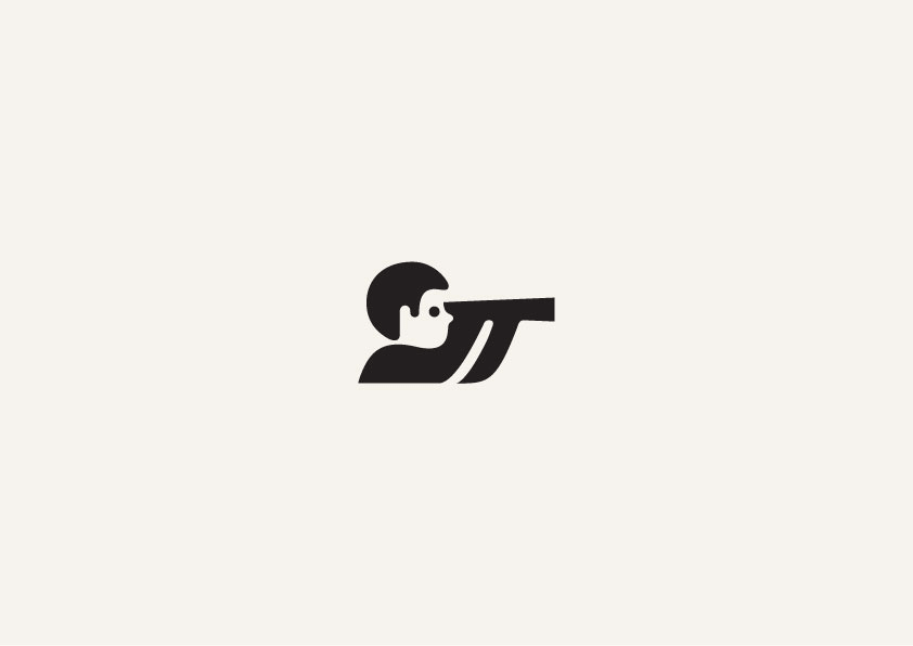 Minimalist graphics and illustrations for icons and logos based on one color.