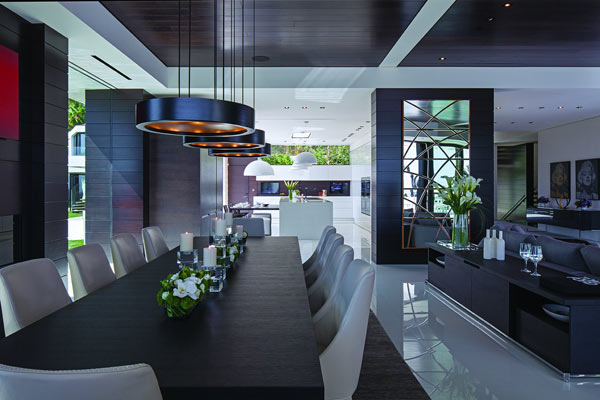 The spacious dining room.