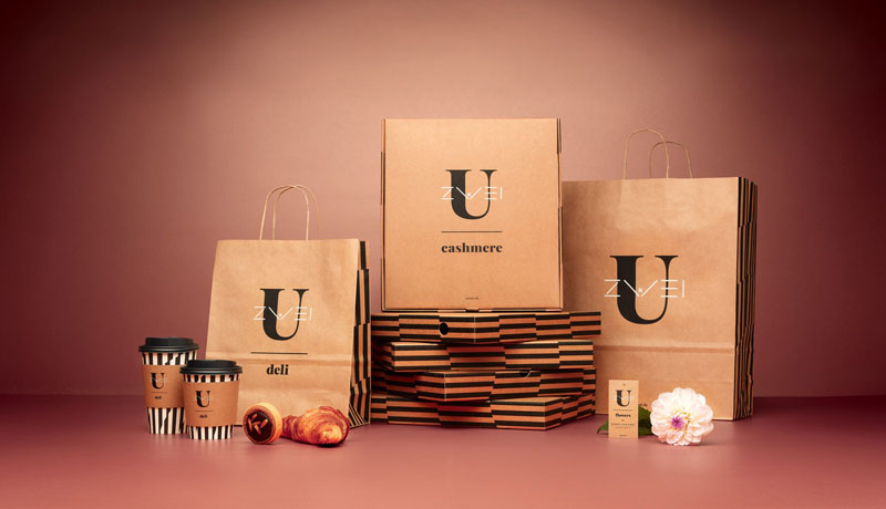 Uzwei - Packaging design in brown colors.