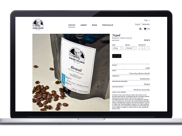 Ordering page of the shop system.