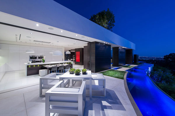 The transition between indoor and outdoor.
