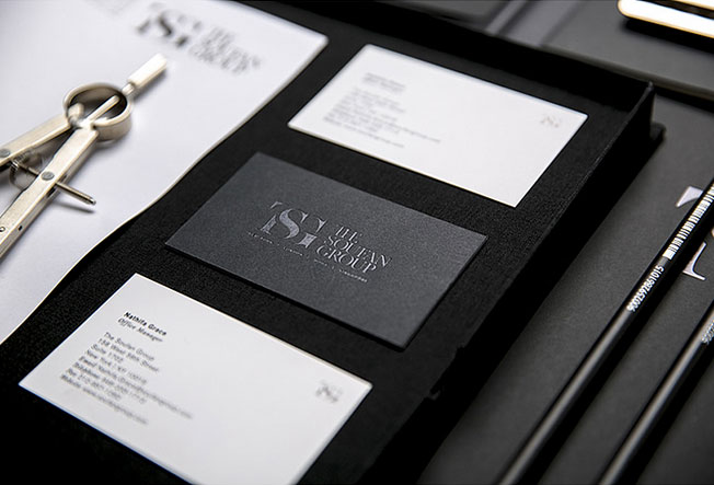 Close up of the black and white business cards. Close up of the black and white business cards.