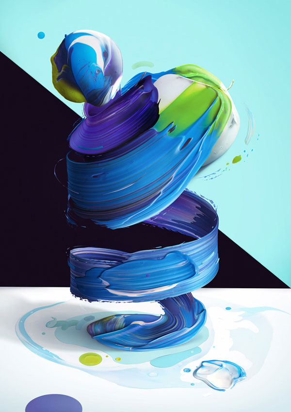 A colorful digital artwork by Pawel Nolbert.