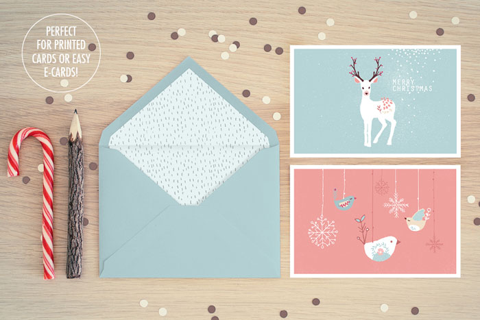 Perfect for the use as printed cards or e-cards.