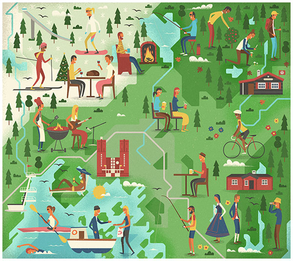 Close up view - flat illustration.