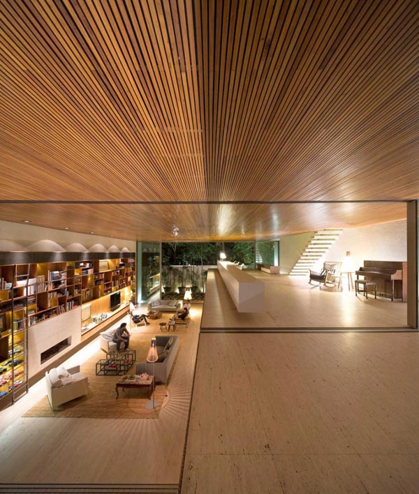 A large and open area inside the residence.