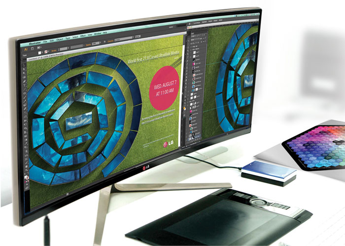 LG Monitor with curved ultrawide screen - Color space of over 99 sRGB. LG Monitor with curved ultrawide screen - Color space of over 99 sRGB.