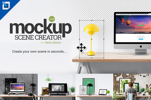 The Mockup Scene Creator for Adobe Photoshop lets you create your own scenes in seconds. The Mockup Scene Creator for Adobe Photoshop lets you create your own scenes in seconds.