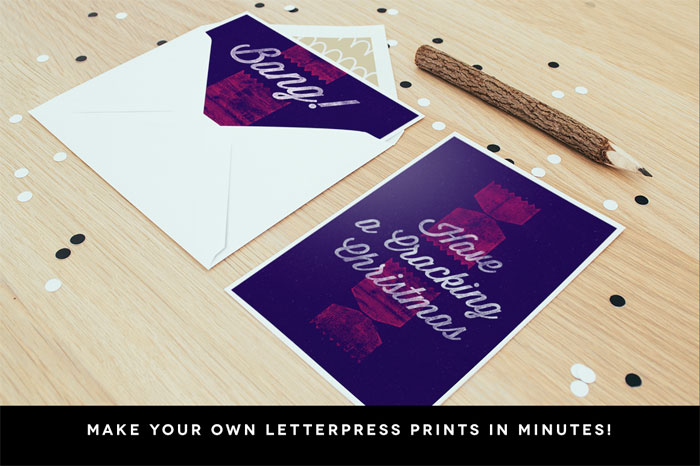 You can create your own letterpress prints easily and in minutes.