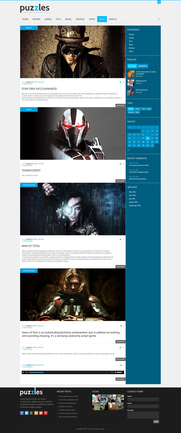 Example of one of the different blog view options.