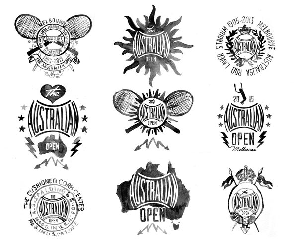 Hand drawn graphics for the Australian Open - New Balance.