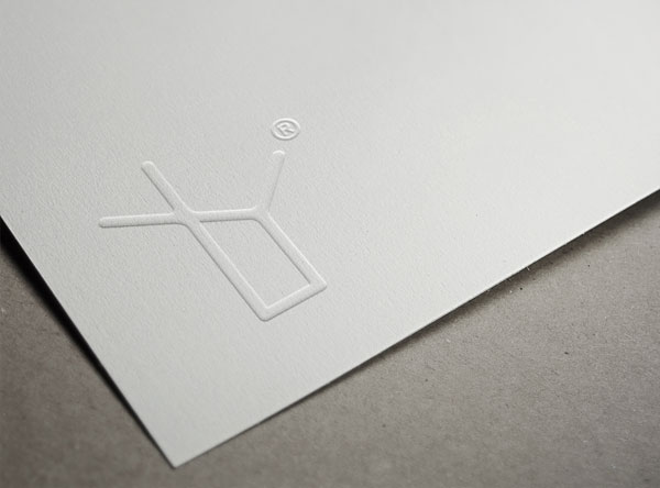 Logo embossing effect.