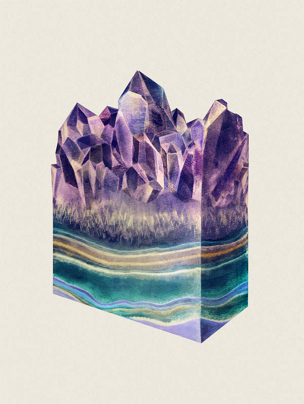 SLICED & TASTY AMETHYST - crystal and stone structures.