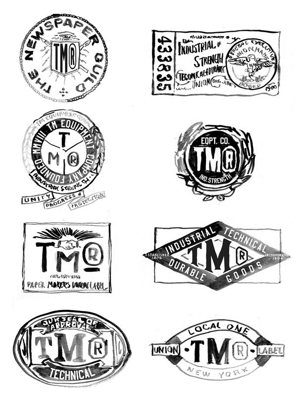 Sketches and finals for toomuchposse.com