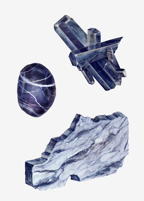 Stone structures and forms illustrated by Karina Eibatova.