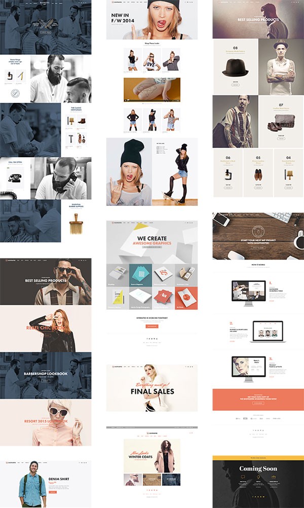 Countless theme options and different styles to give your website or online shop a unique look.