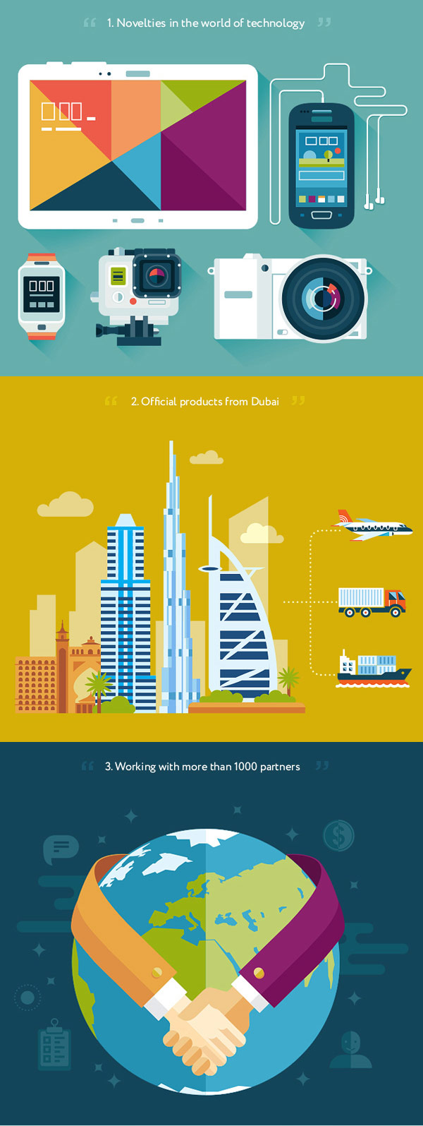 BM Group - Illustration, UI, UX and Web Design by Fireart Studio - Slider image illustrations for the website.