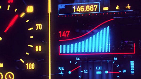 Digital cockpit display.