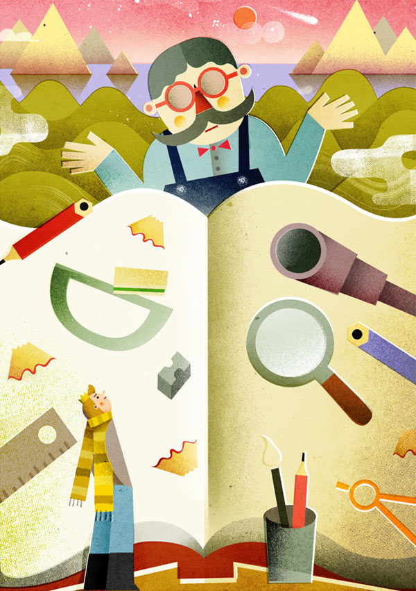 Creative book drawings.