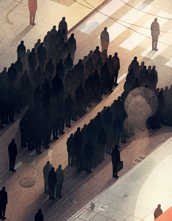 Artwork for El País - Spanish people looking for a better live in New York City.