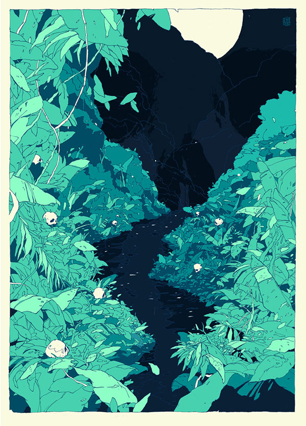 Concept by illustrator Simon Prades for a poster about J. Conrads’ "Heart of darkness". Concept by illustrator Simon Prades for a poster about J. Conrads’ "Heart of darkness".