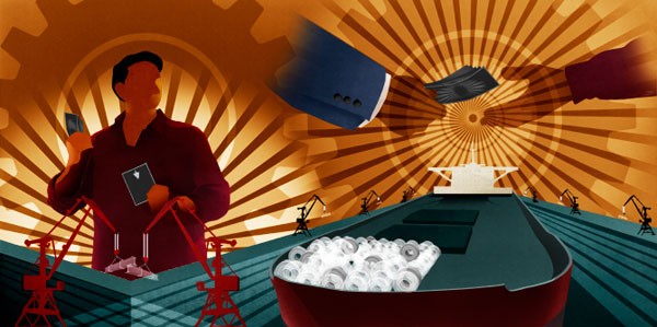 Illustration for Think Publishing for a new publication called: "The Baltic" on the costs of counterfeiting to humans.