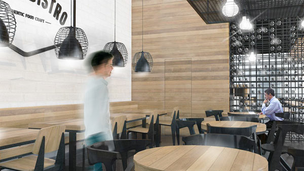 Restaurant interior.
