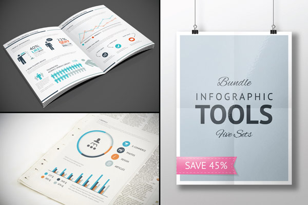 Infographic Elements Bundle - some examples of use.