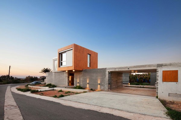 The George Michael Residence, a stylish concrete home located in Peyia, Cyprus.