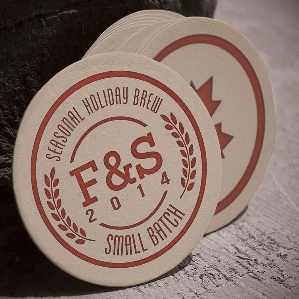Beermat with logo screen print.