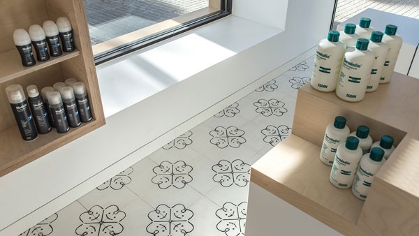 Floor tiles with the pattern.
